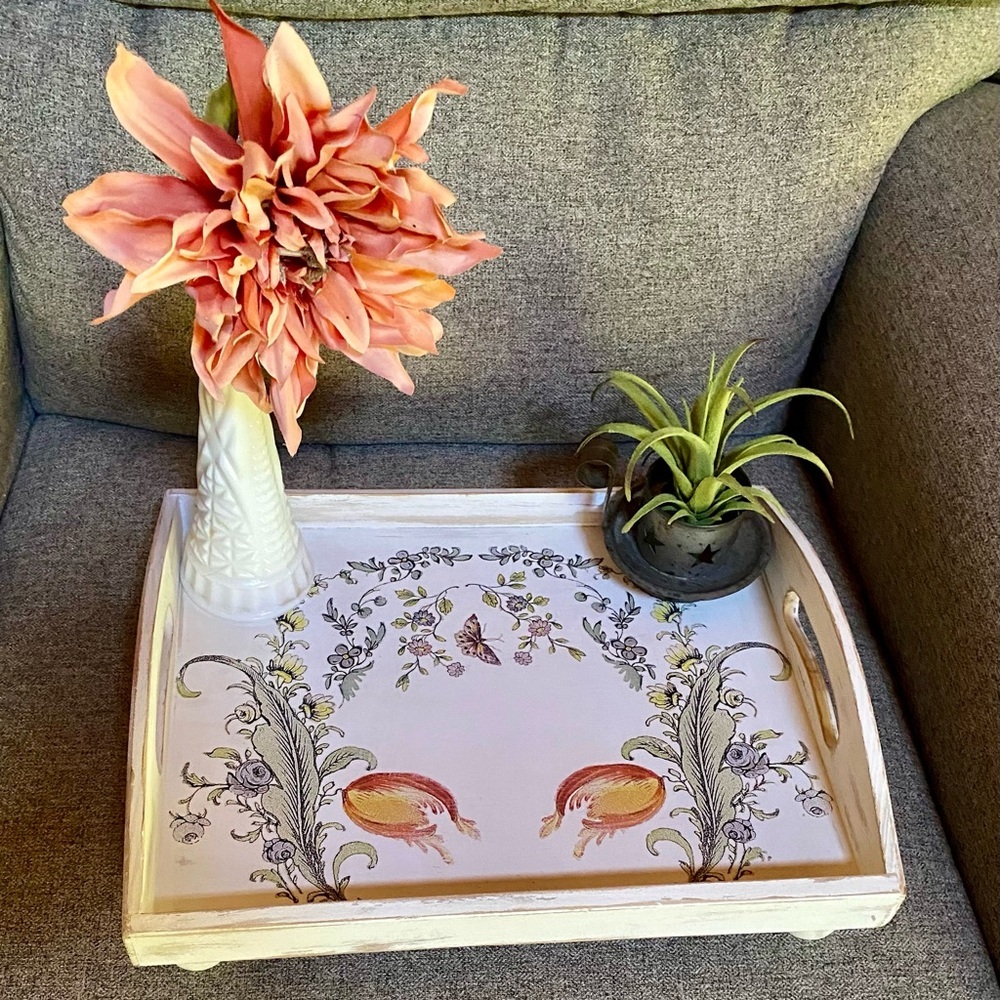 🌼Handcrafted Footed Wood Tray🌼 NEW